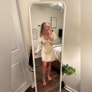 Wild Fable cutout long sleeve tan dress